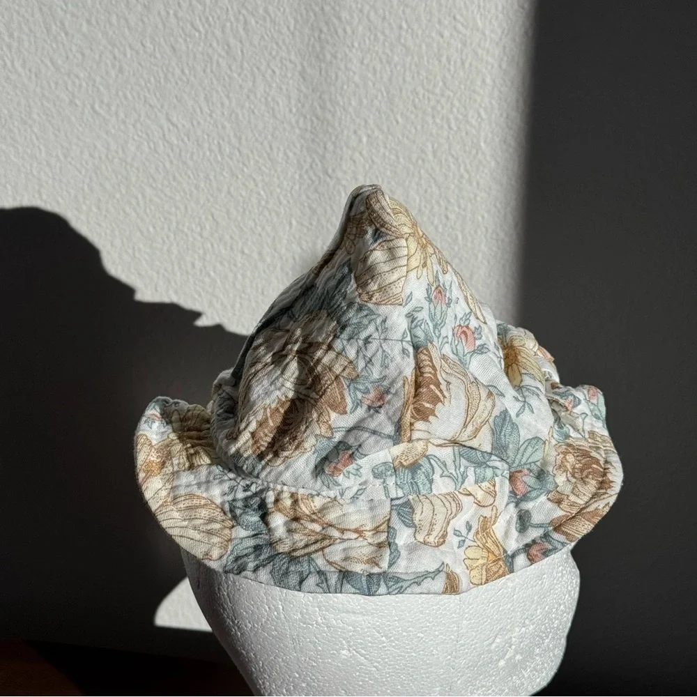 Rabbit + Bear Organic Baby Floral Sun Hat 0–3 Mon Organic Cotton Coastal Resort